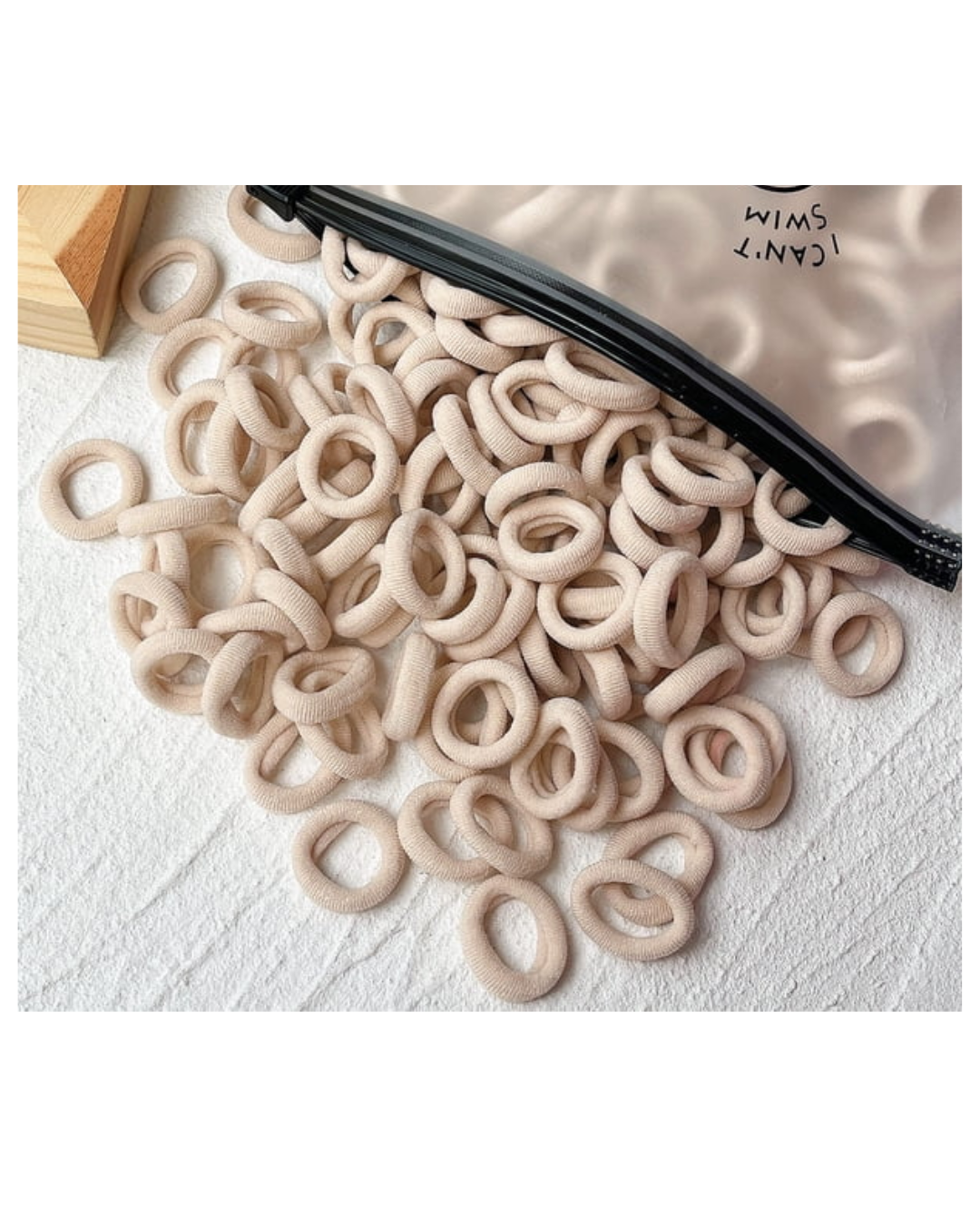 Set de 80 Mini Bandas o colets elasticas para el cabello suaves y sin costuras-3