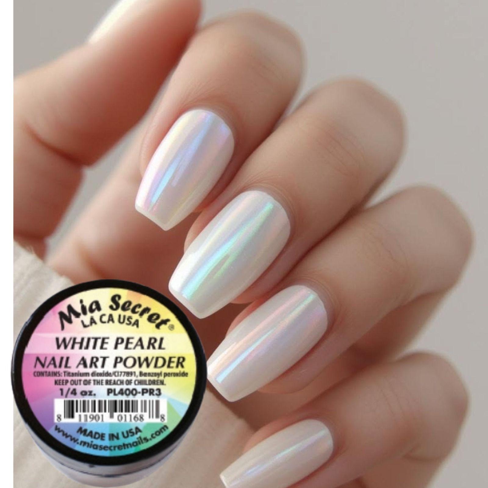 Set De 2 Polvos Acrilicos White Pearl Nail Art Mia Secret-2