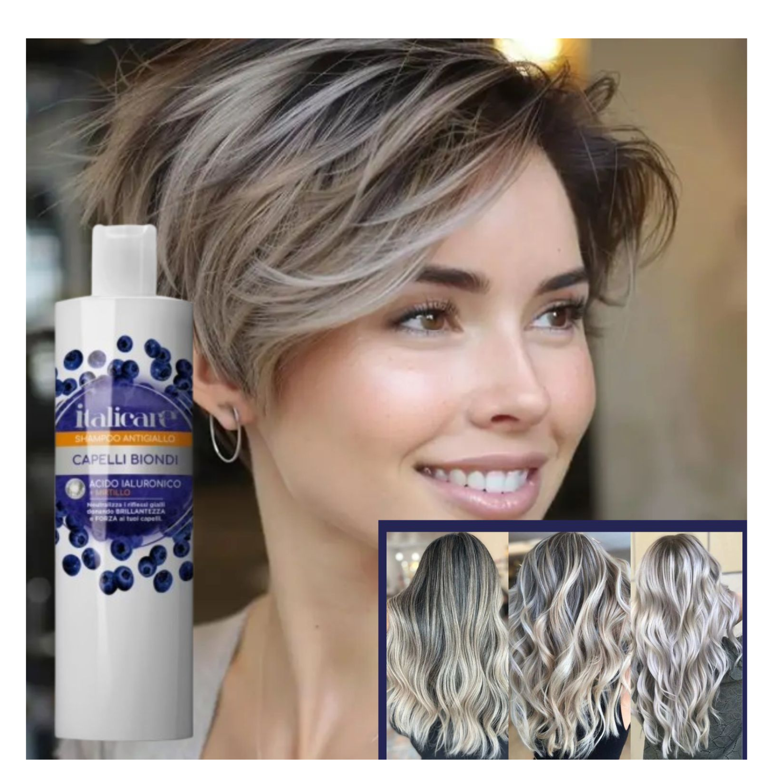 Shampoo Matizador y tonalizador anti amarillo ITALICARE 500ml-2