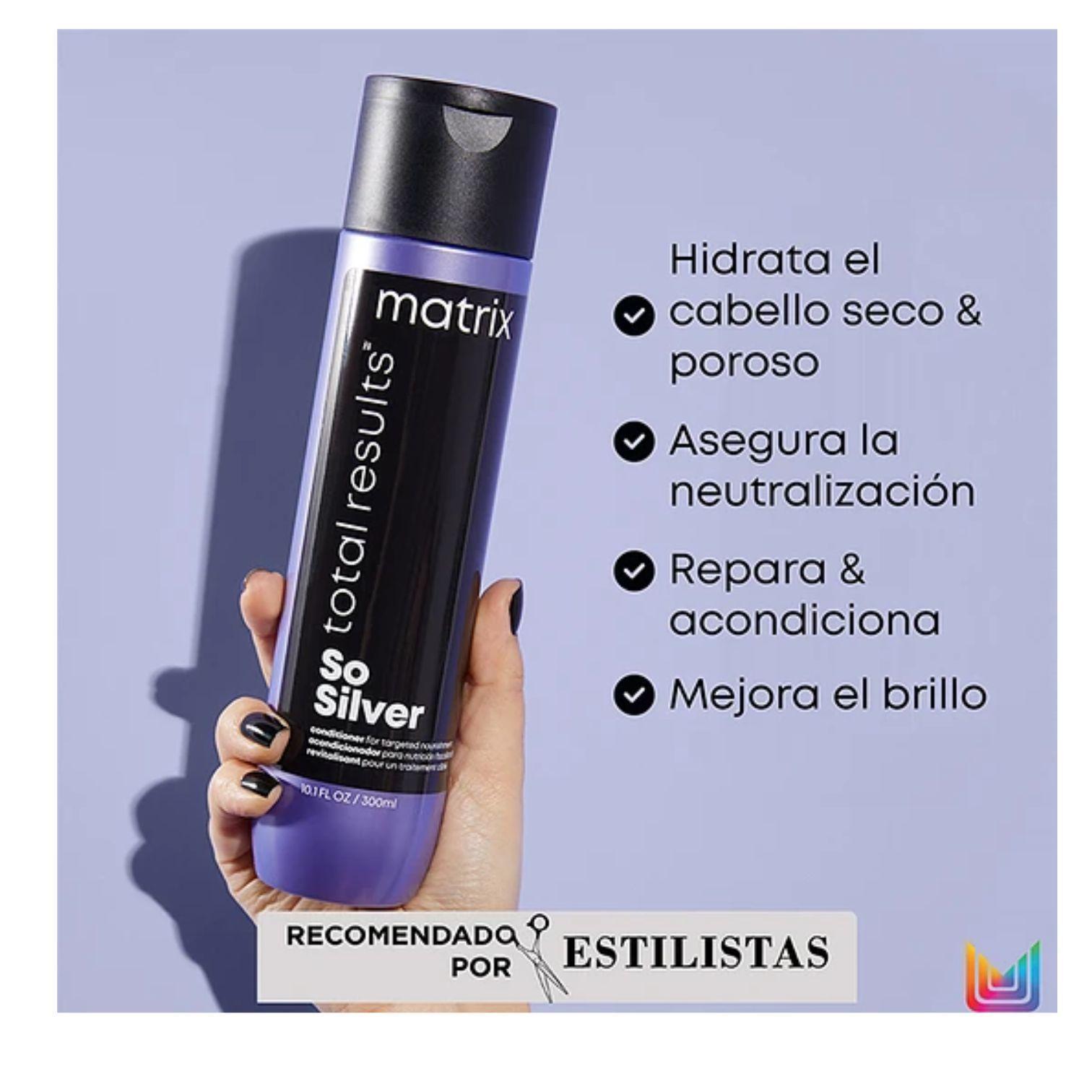 Acondicionador Matizador y tonalizador SILVER matrix 300ml-2
