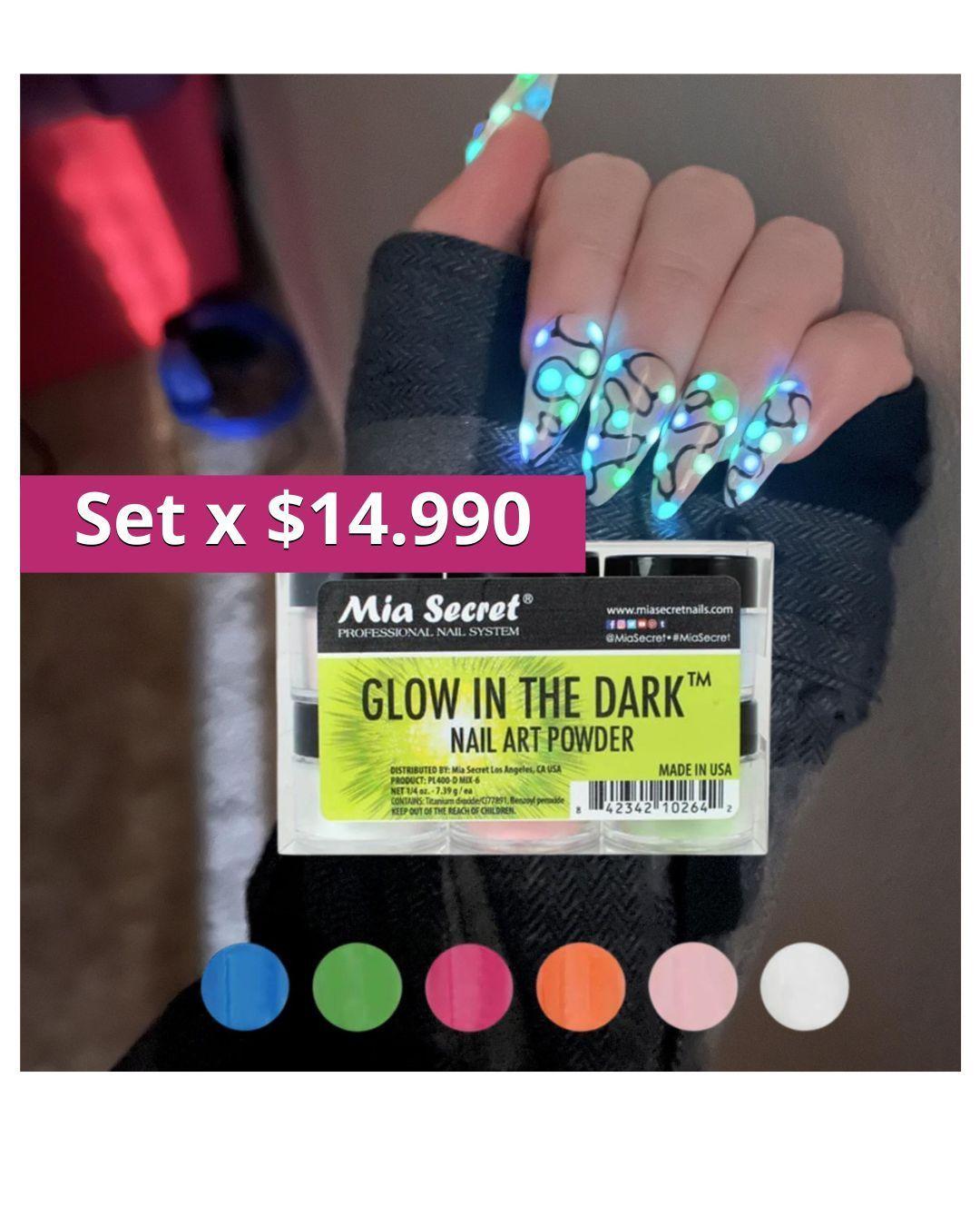Kit Completo Glow Neon Nail Art Polvos Acrilicos Mia Secret-3