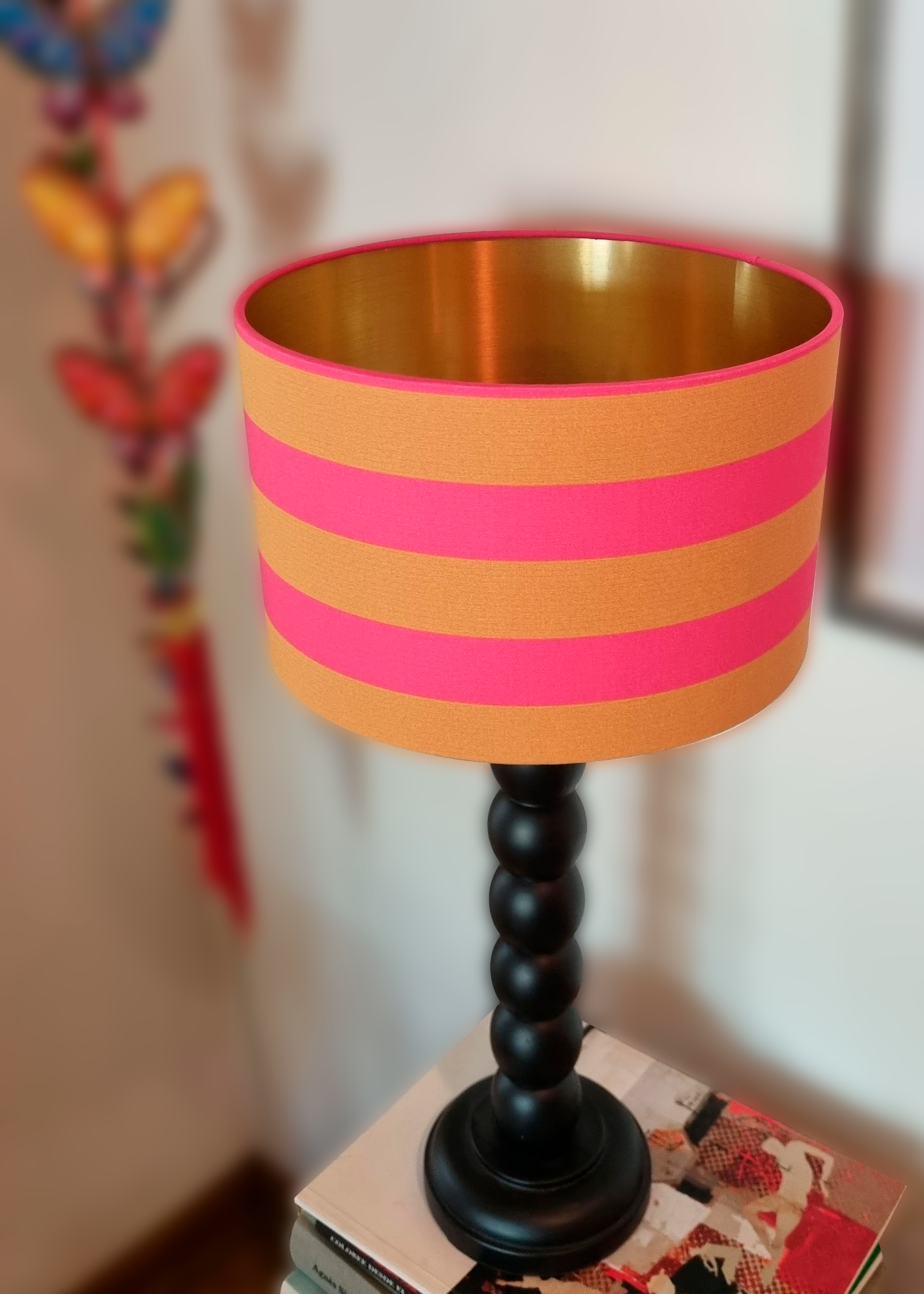 Pantalla de lámpara Rayas Tropicales / Decorativa / Tela algodón-1