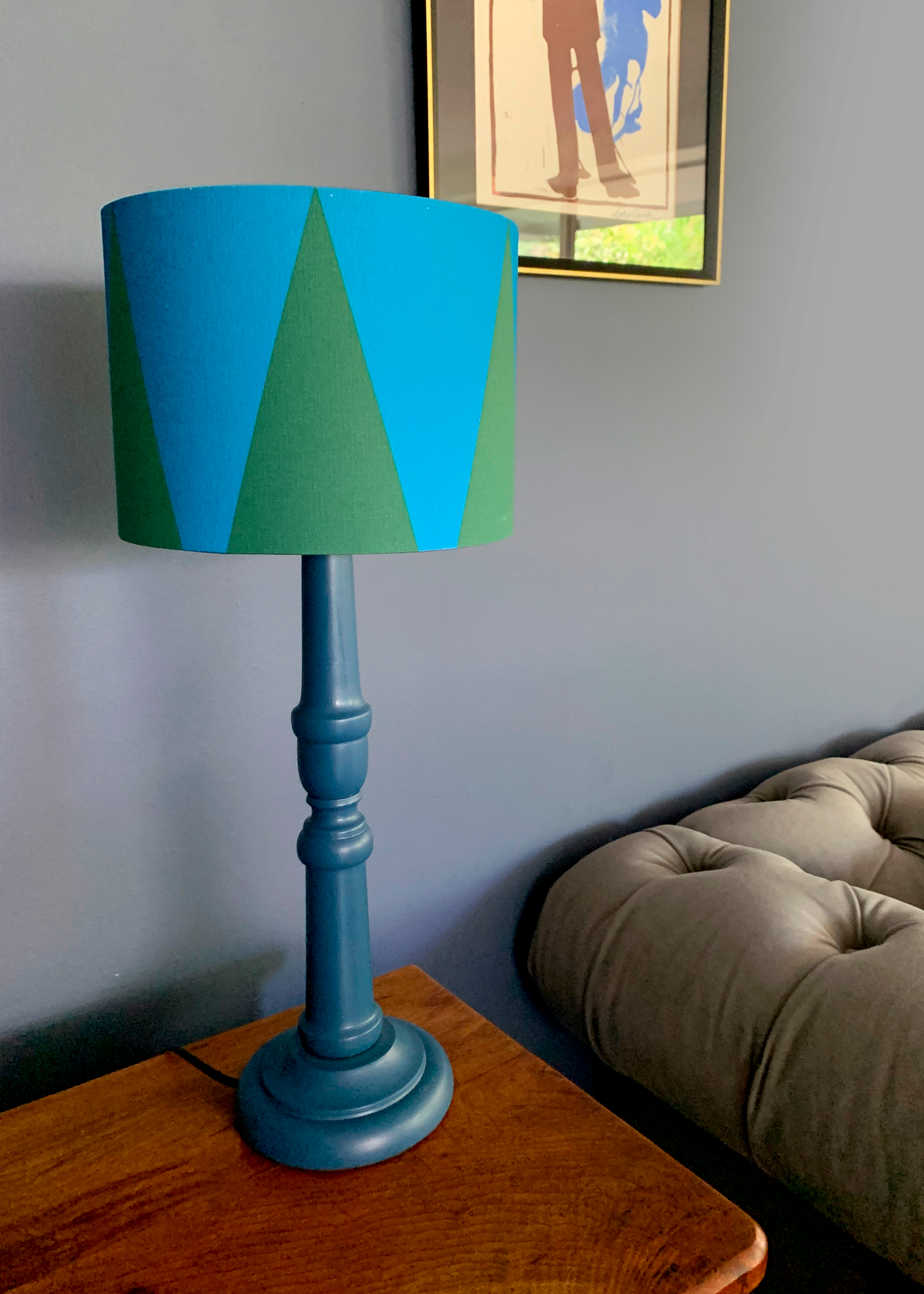 Pantalla de lámpara modelo Verde Euforia / Tela algodón estampada-1