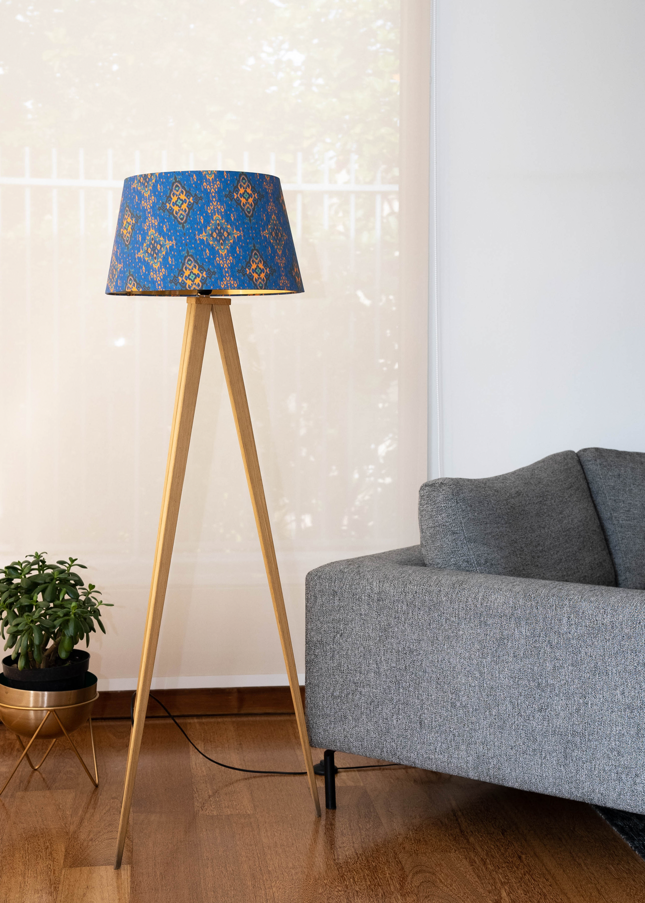 Pantalla de lámpara modelo Roma / Tela algodón estampada-1