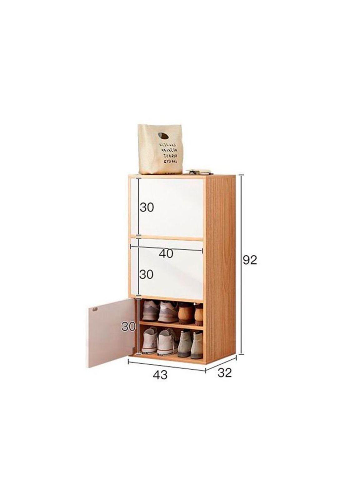 ZAPATERO ORGANIZADOR 3 PUERTAS 6 NIVELES NOGAL CLARO ZT9-2