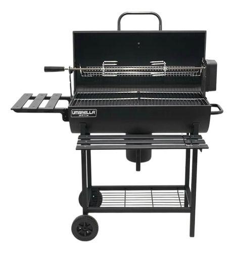 Parrilla a Carbon BBQ con Espiedo Giratorio, Tapa Ventilada y Ruedas Umbrella Grill-3