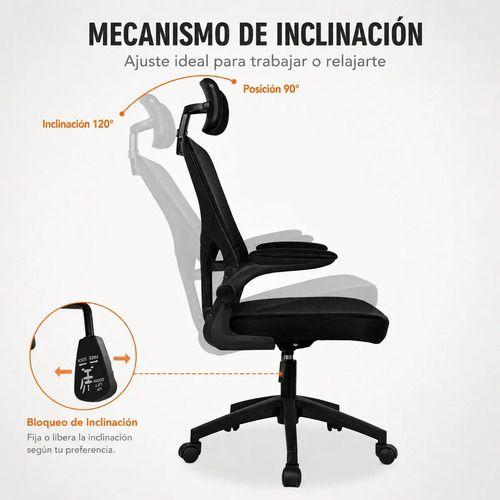 Silla de Oficina Ergonomica NR-Lite Premium con Apoyacabeza y Apoyabrazos Regulables-3