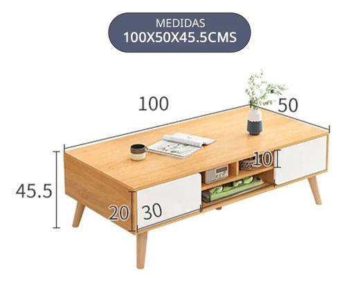 Mesa de Centro Lilo Medium 100x50x45,5 cm Madera Estilo Escandinavo-2