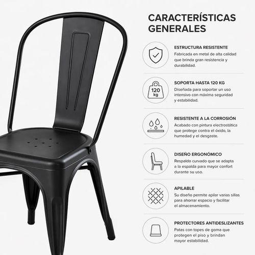 Pack 4 Silla Tolix Basic Negro Mate-5