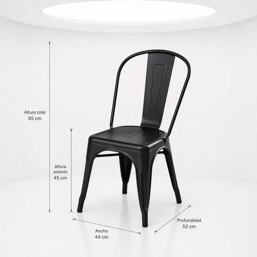 Pack 4 Silla Tolix Basic Negro Mate-6