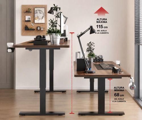 Escritorio Electrico Regulable en Altura 140x60 cm Blanco Motor Silencioso-5