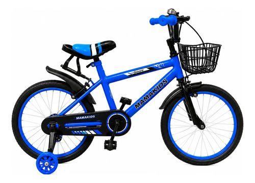 Bicicleta Infantil Aro 14 Niño Azul con Rueditas de Aprendizaje, Canasto y Botellón-2