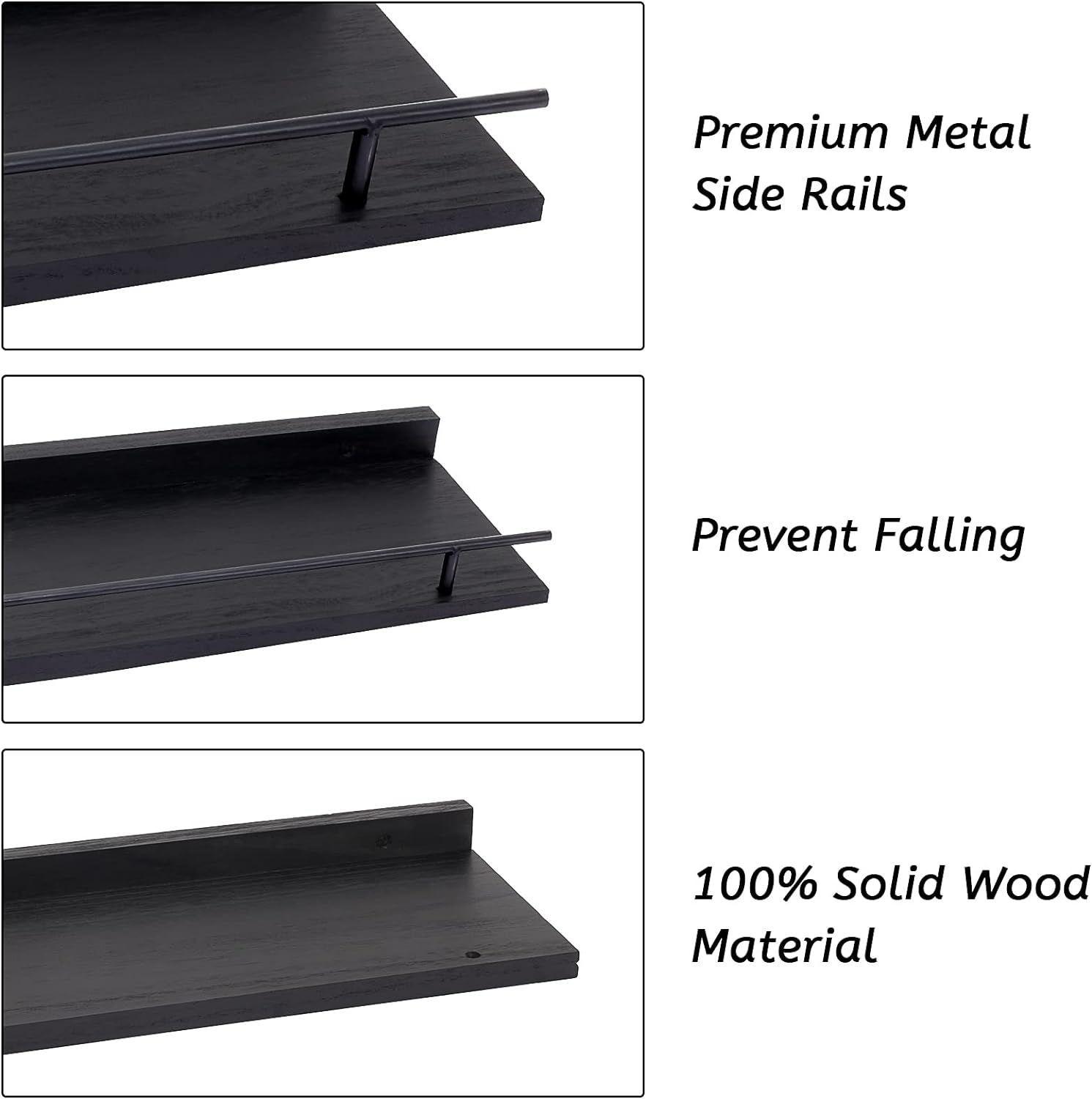 Repisas Flotantes De Madera Multipropósito Kit X4 Nano0103-1
