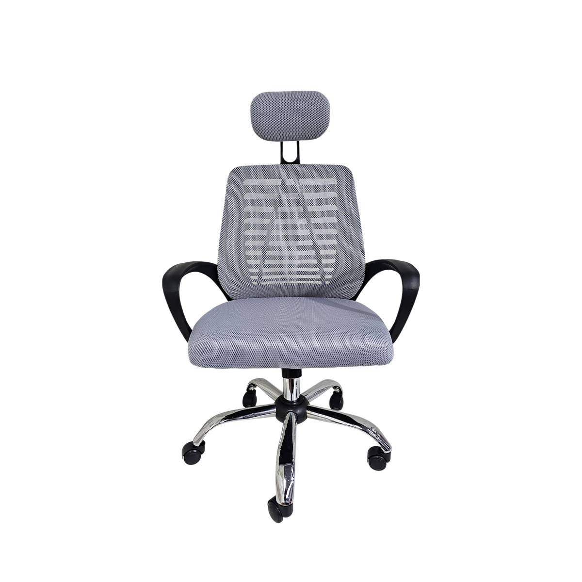 Silla Ejecutiva Escritorio Ergonomic Con Apoyacabeza Basic Gris -7