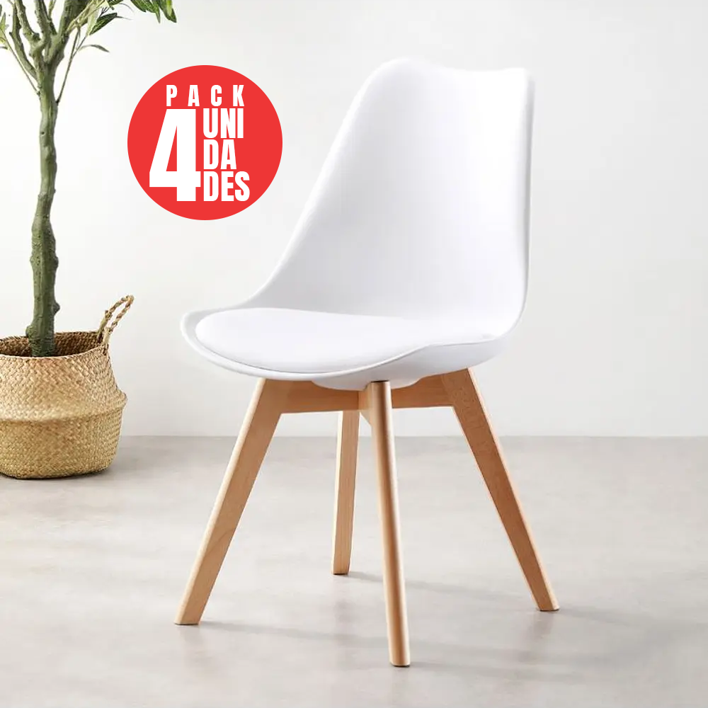 Pack 4 Sillas Tulip Eames Dsw BLANCA-0
