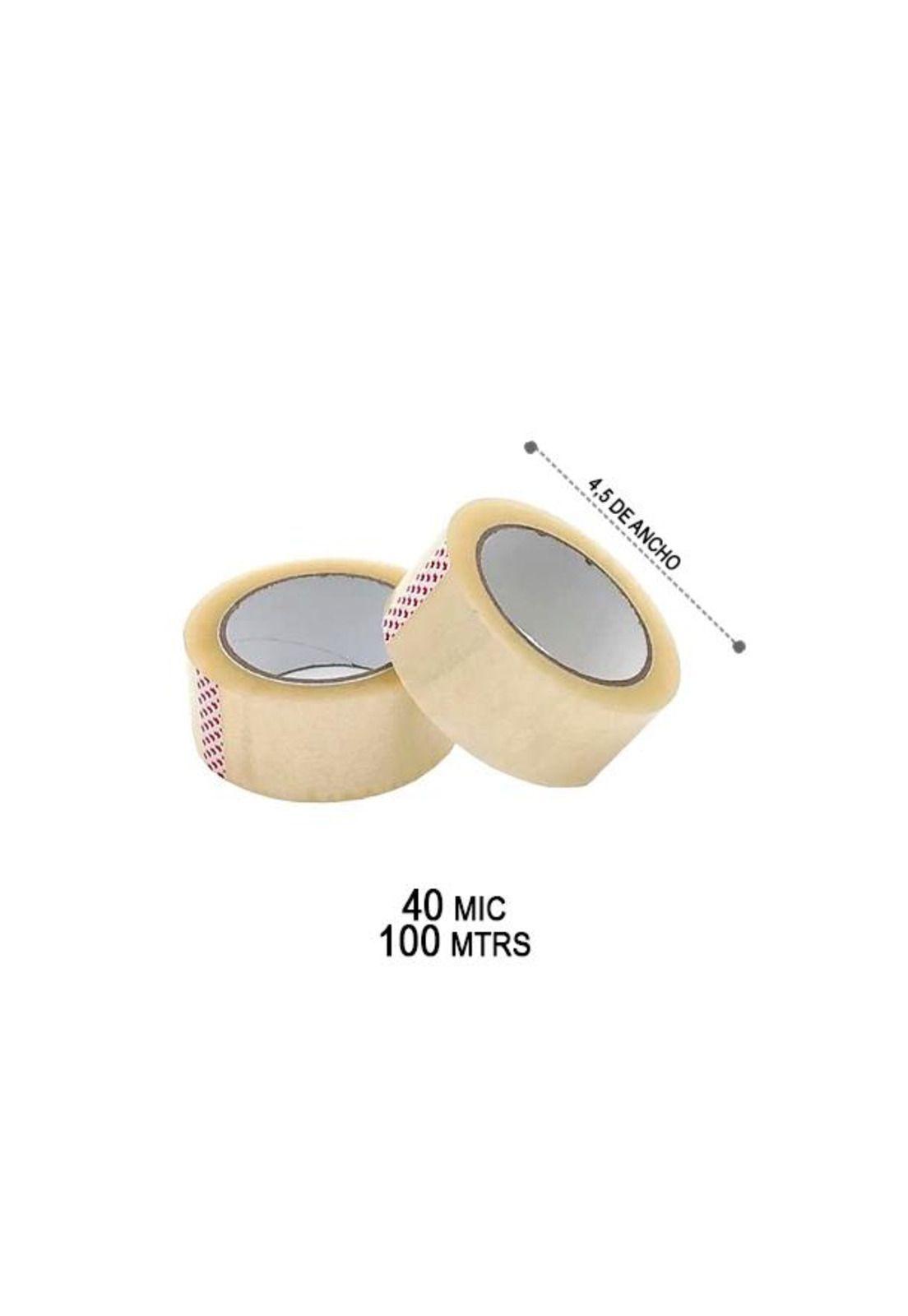 PACK 6 SCOTCH CINTA DE EMBALAJE 100 METROS 40 MIC 4,5 CM ANCHO-4
