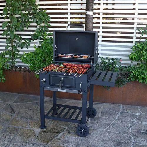 Parrilla a Carbón BBQ Heavy Duty Ruedas y bandeja Umbrella Grill-3