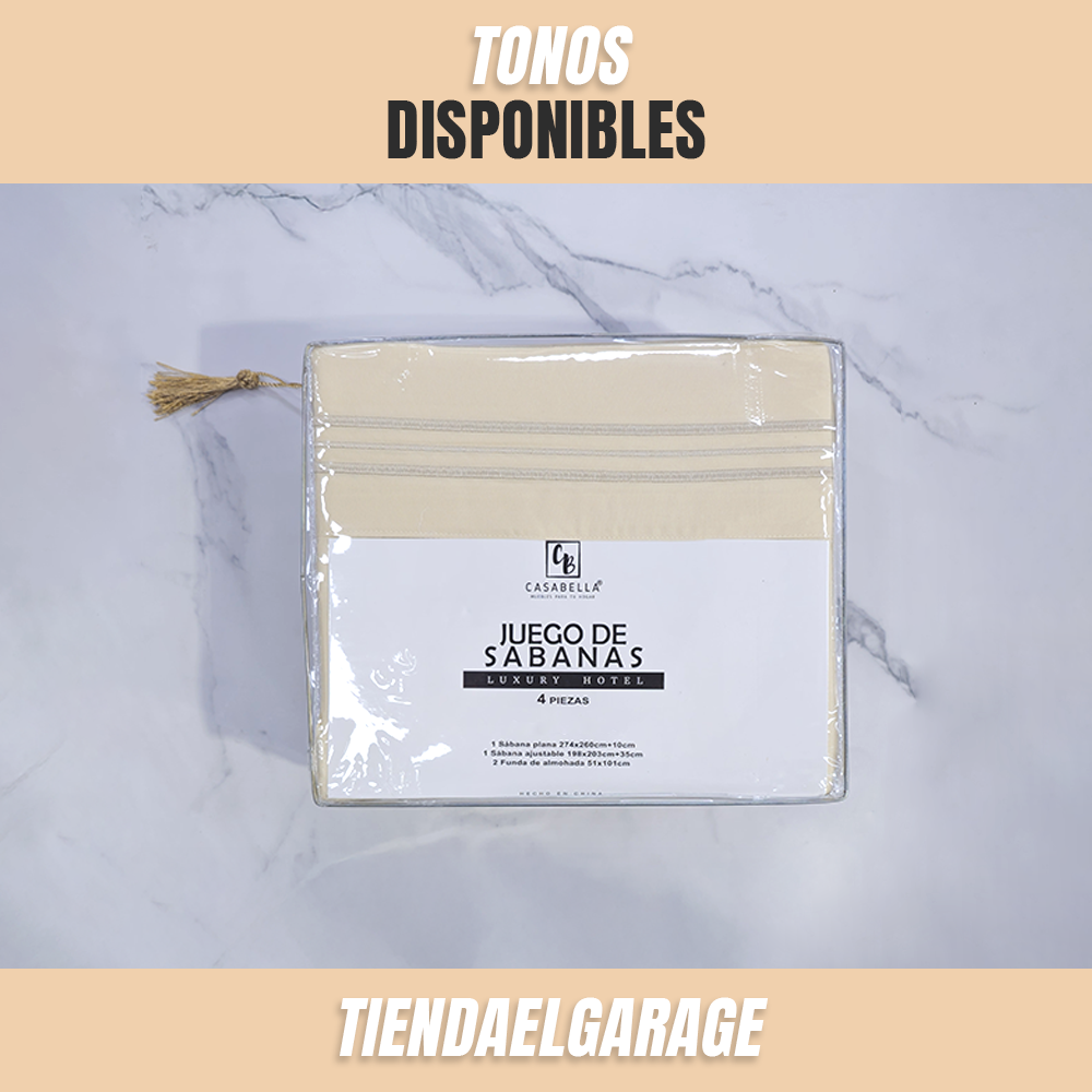 Sabanas Crema Plaza Super King Varios Tonos 1800 Hotel Luxury Ultra Soft-2