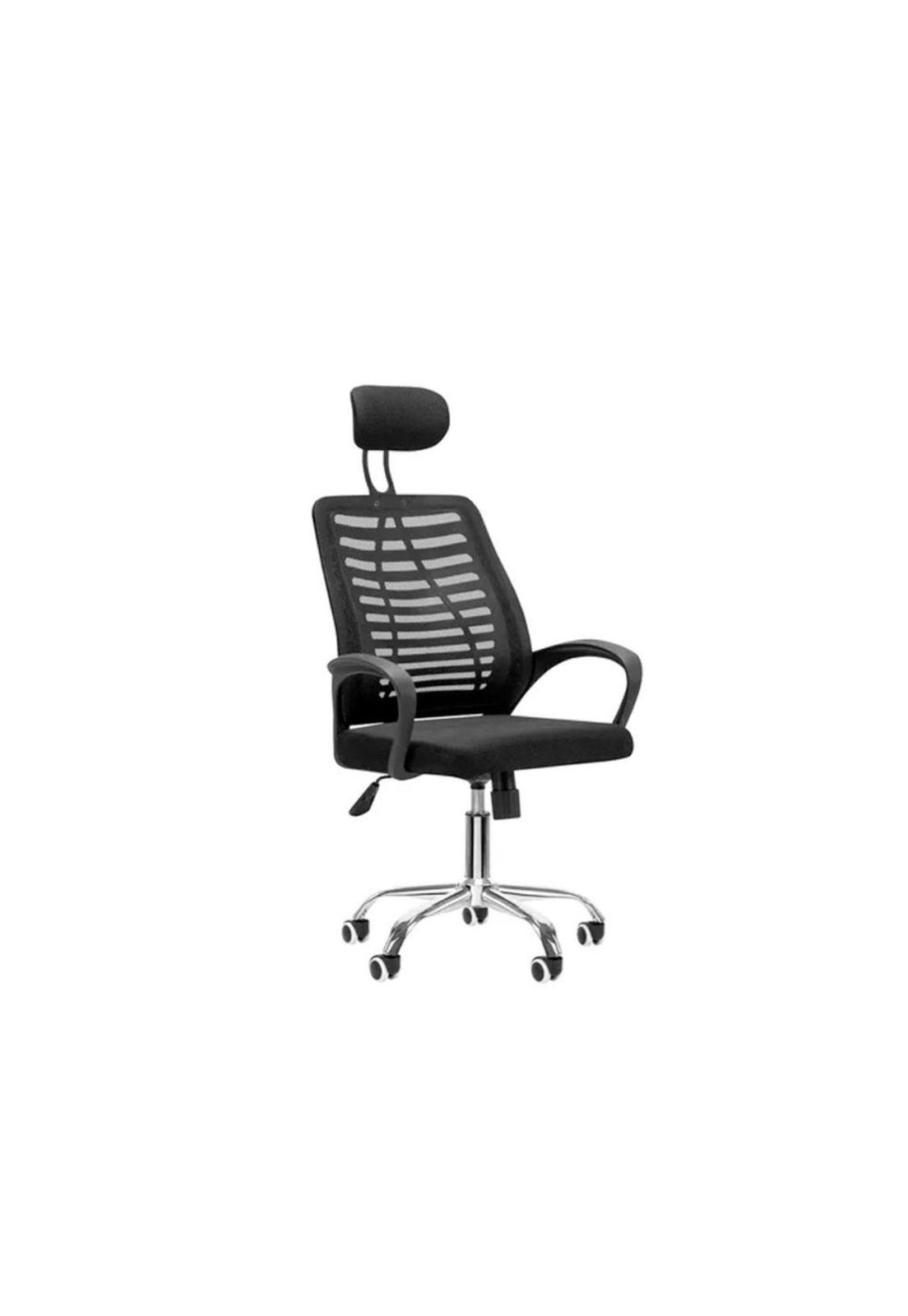 SILLA OFICINA ERGONOMICA CON APOYACABEZA NEGRA BASIC-0