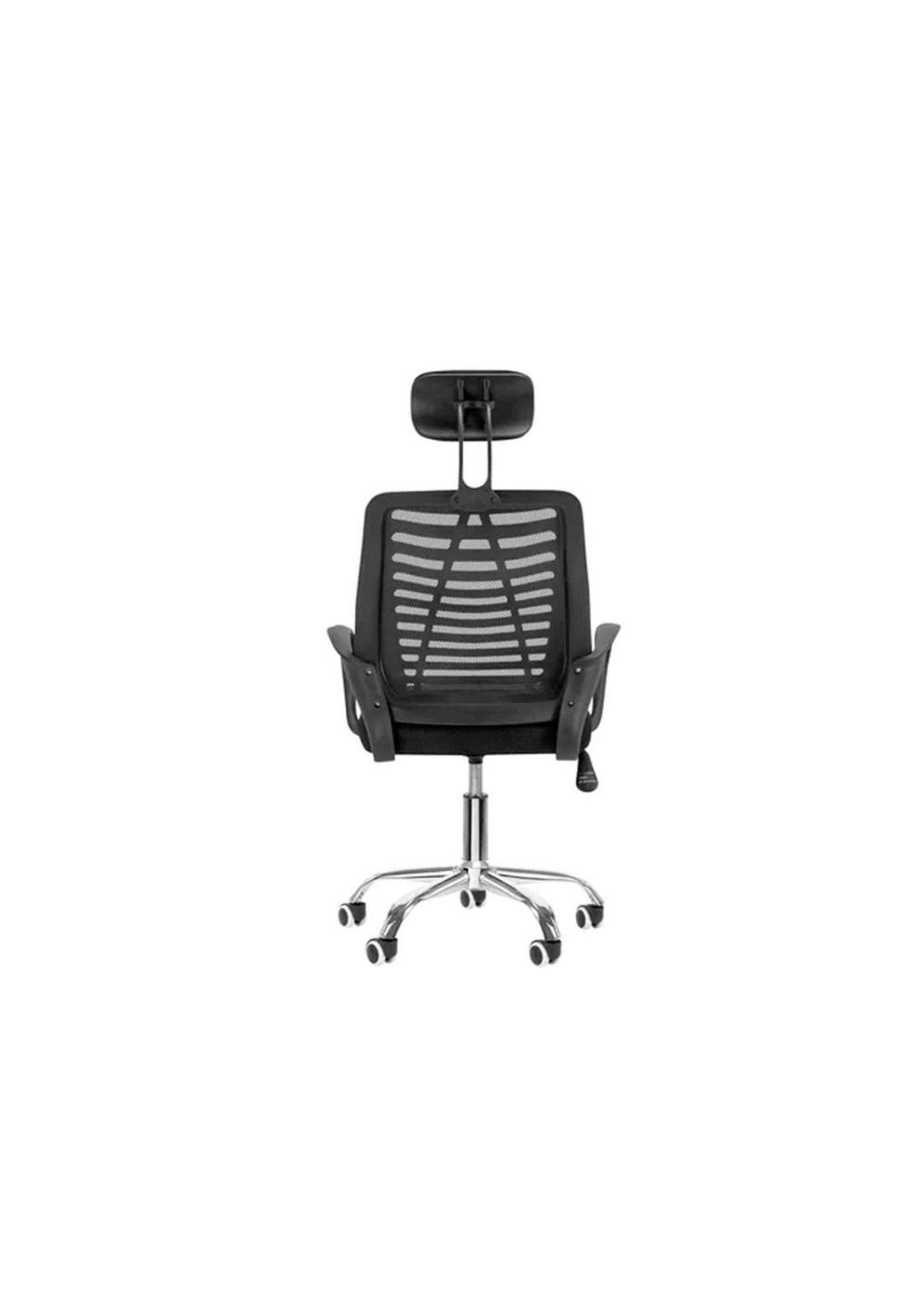 SILLA OFICINA ERGONOMICA CON APOYACABEZA NEGRA BASIC-1