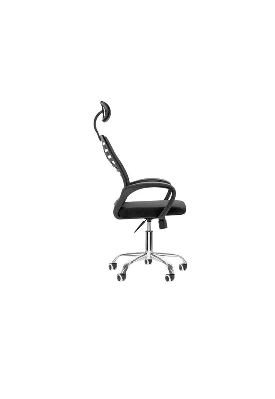 SILLA OFICINA ERGONOMICA CON APOYACABEZA NEGRA BASIC-4