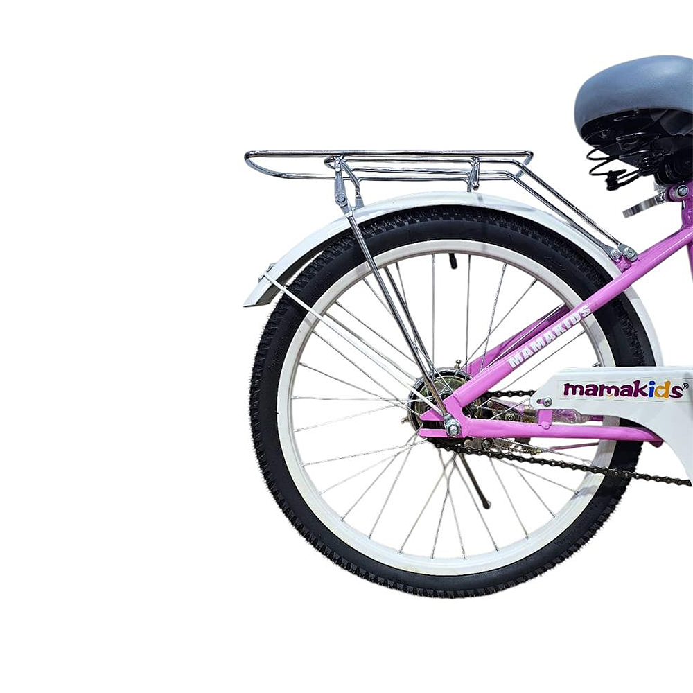 Bicicleta Infantil Aro 20 Niña Rosado con Rueditas de Aprendizaje, Canasto y Botellón-2