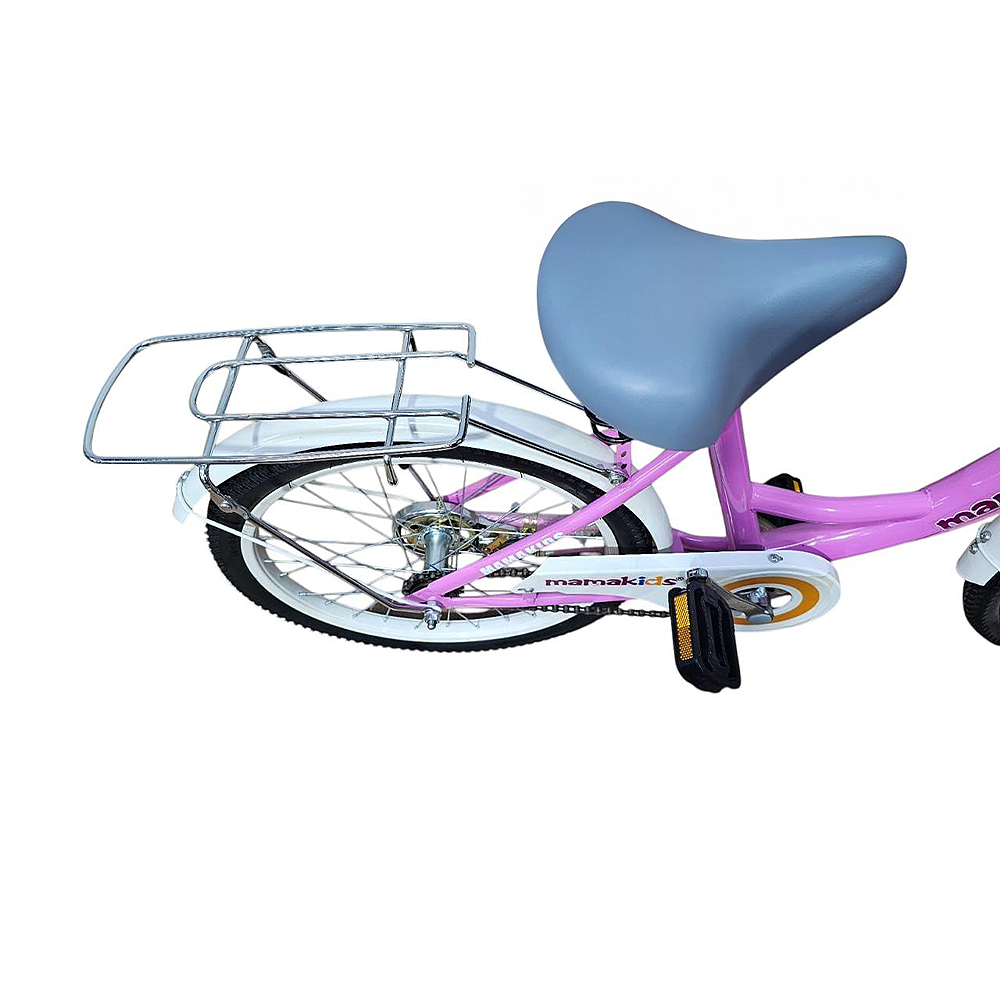 Bicicleta Infantil Aro 20 Niña Rosado con Rueditas de Aprendizaje, Canasto y Botellón-4