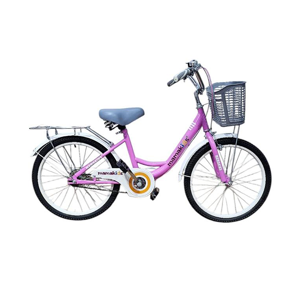 Bicicleta Infantil Aro 20 Niña Rosado con Rueditas de Aprendizaje, Canasto y Botellón-7