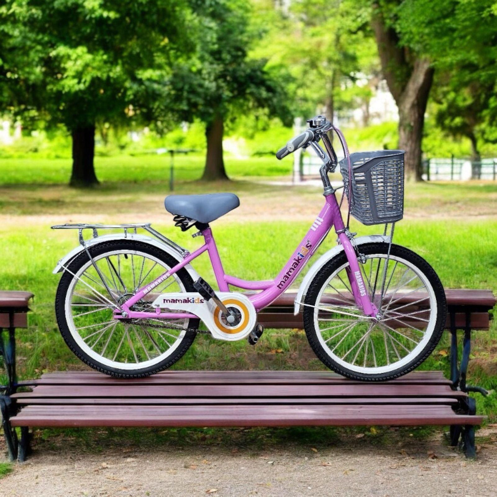 Bicicleta Infantil Aro 20 Niña Rosado con Rueditas de Aprendizaje, Canasto y Botellón-0