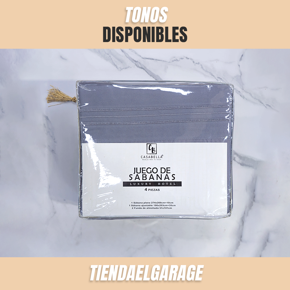 Sabanas Gris Plaza King Varios Tonos 1800 Hotel Luxury Ultra Soft-2