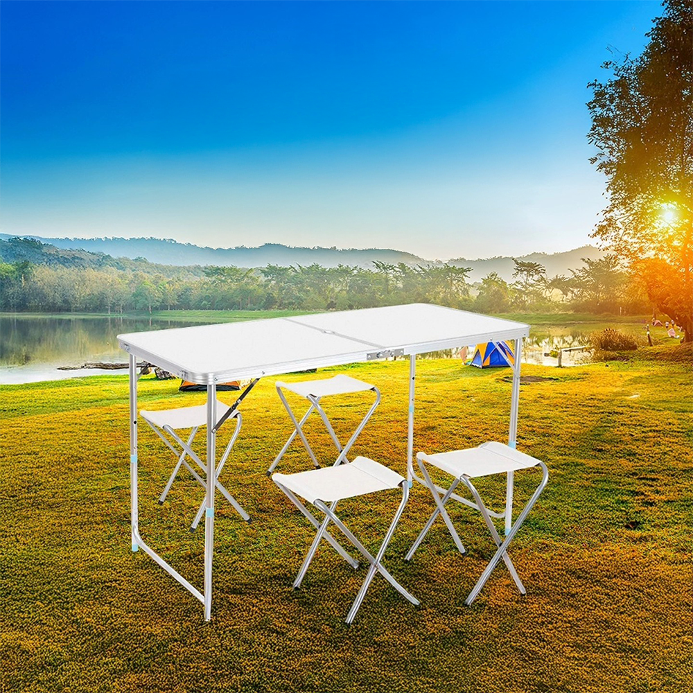 Mesa Camping Plegable 120x60cm + 4 Sillas-0