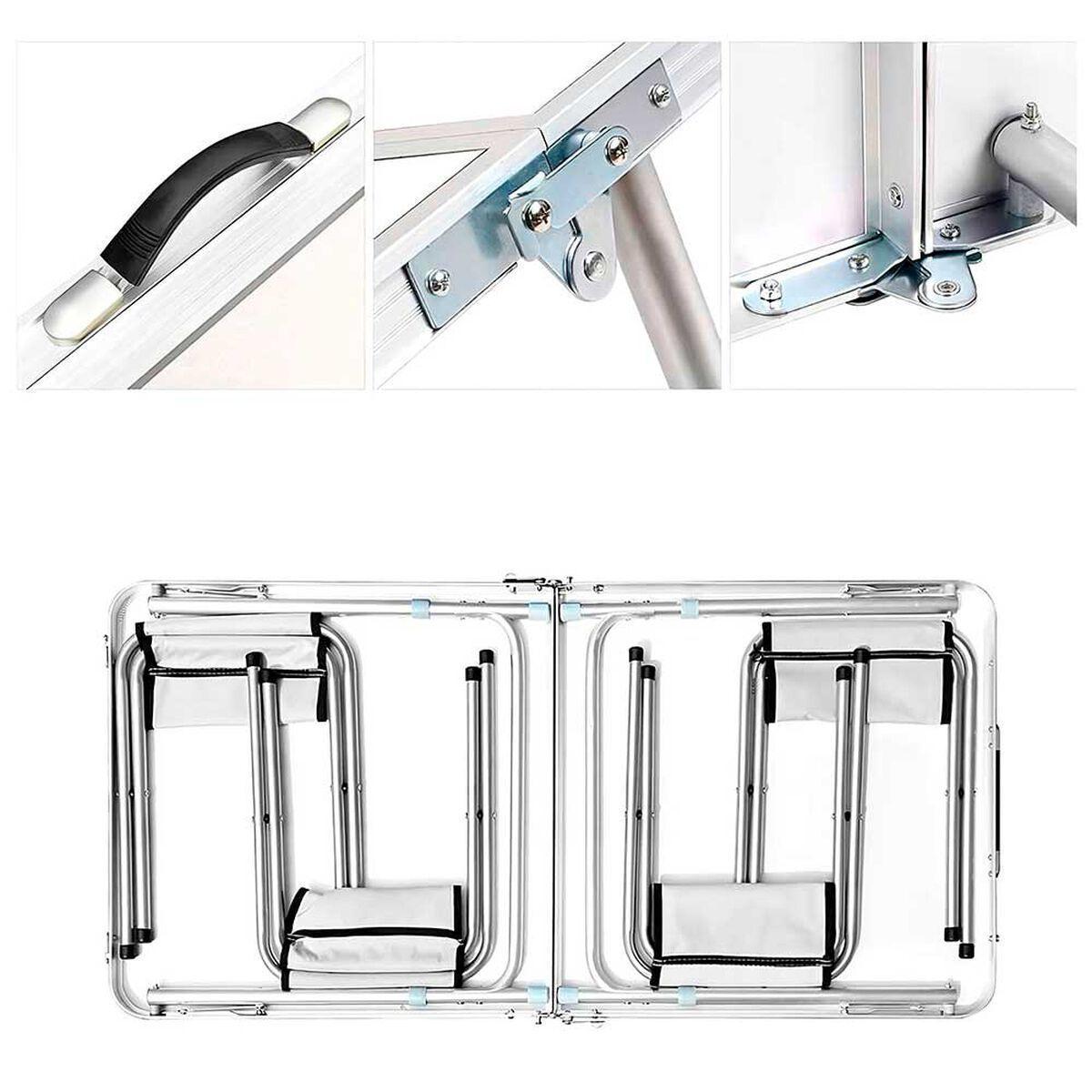 Mesa Camping Plegable 120x60cm + 4 Sillas-3