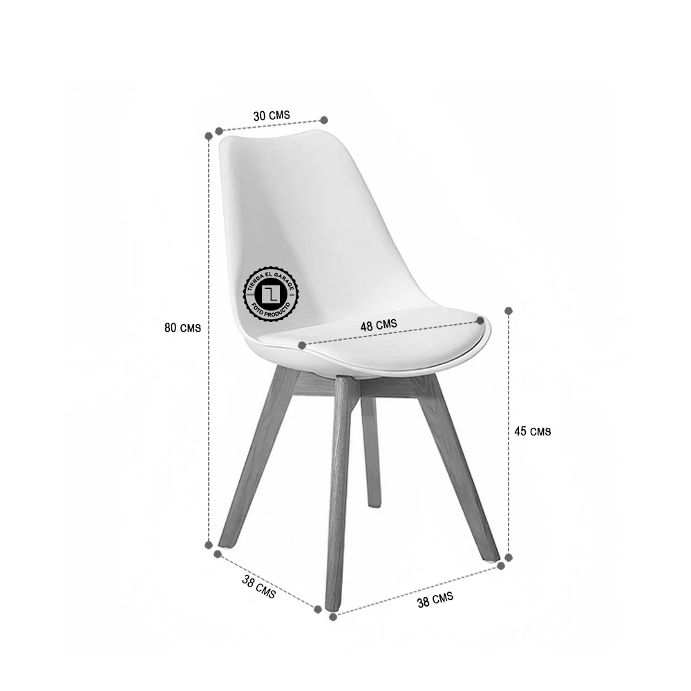 Pack 4 Sillas Acolchadas Eames Gris-5