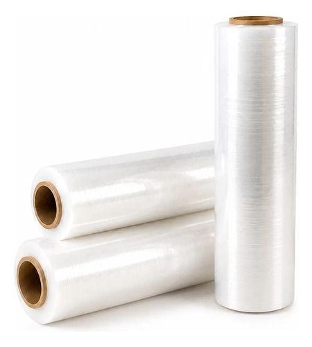 Pack 3 Rollos Film Stretch Transparente 300 m para Embalaje y Paletizado-0