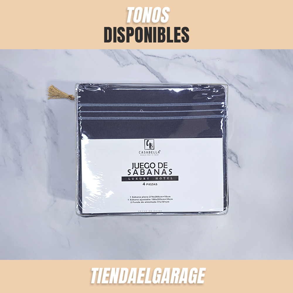 Sabanas Gris Oscuro Plaza 1,5 Varios Tonos 1800 Hotel Luxury Ultra Soft-2