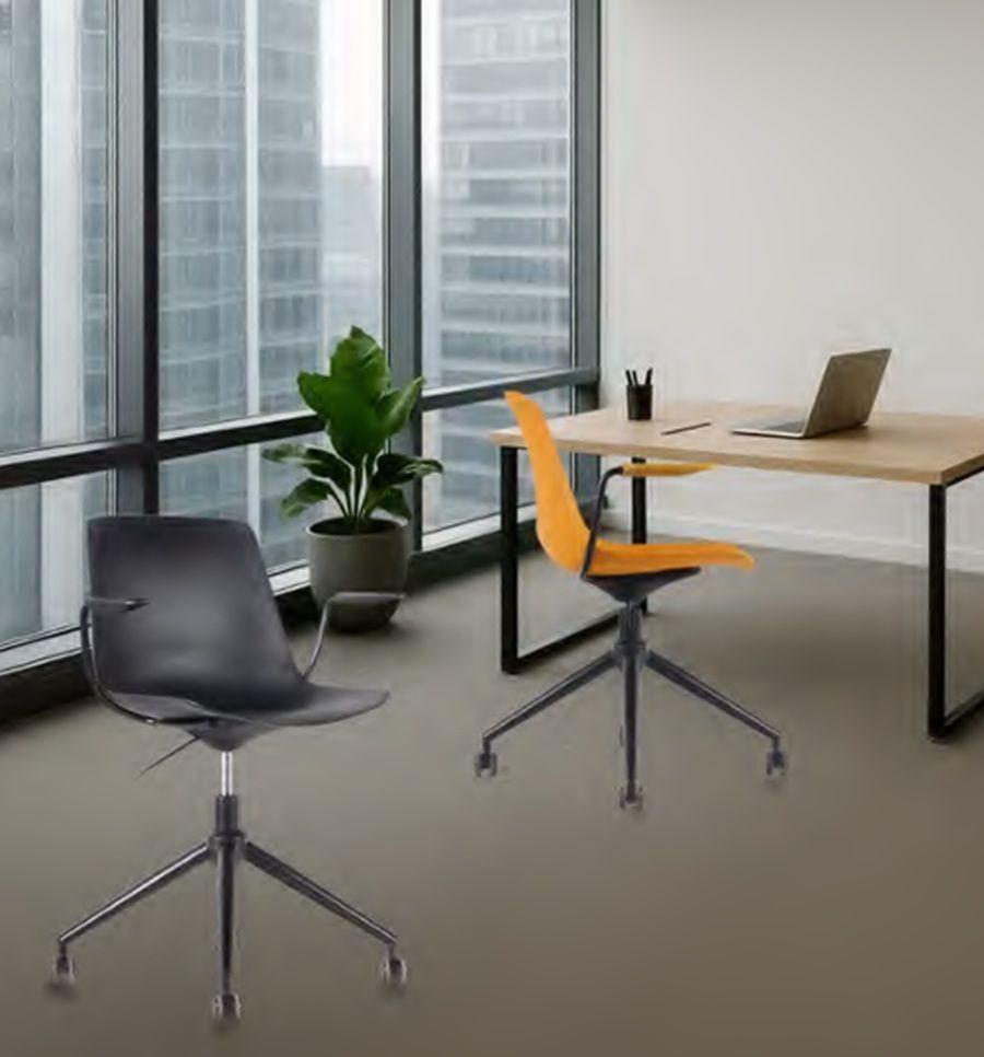 Silla escritorio tradicional Joga Giratoria Naranjo-3