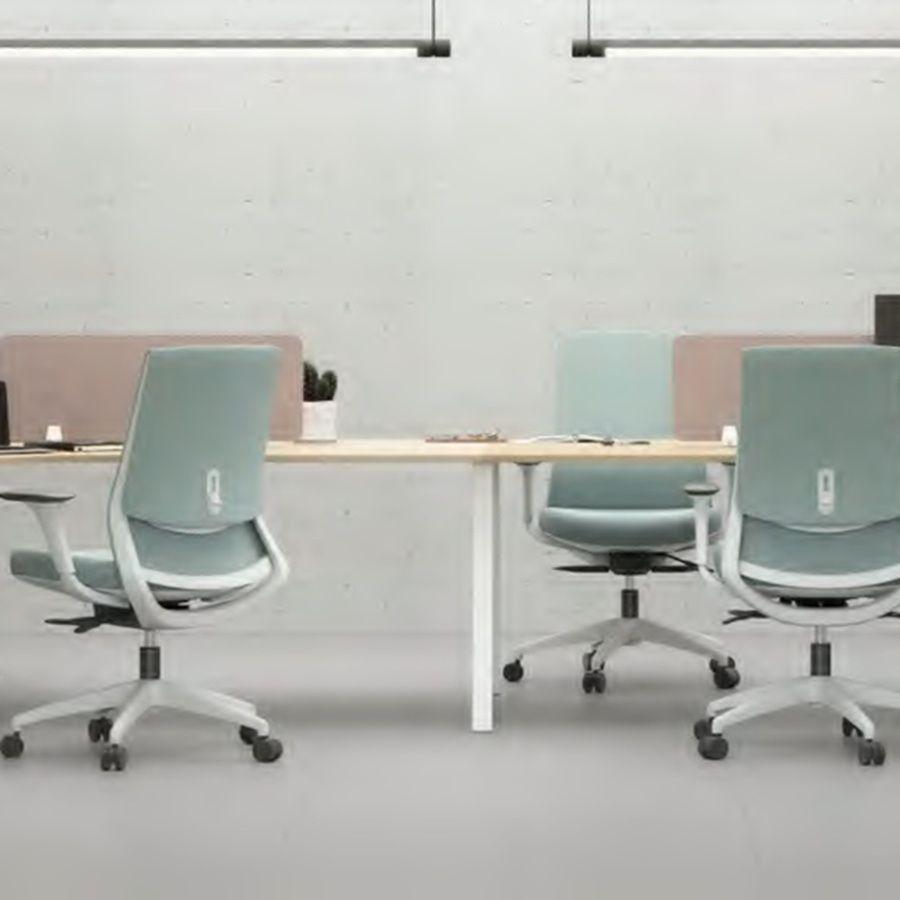 Silla Profesional Ness gris malla coral con cabecero-3