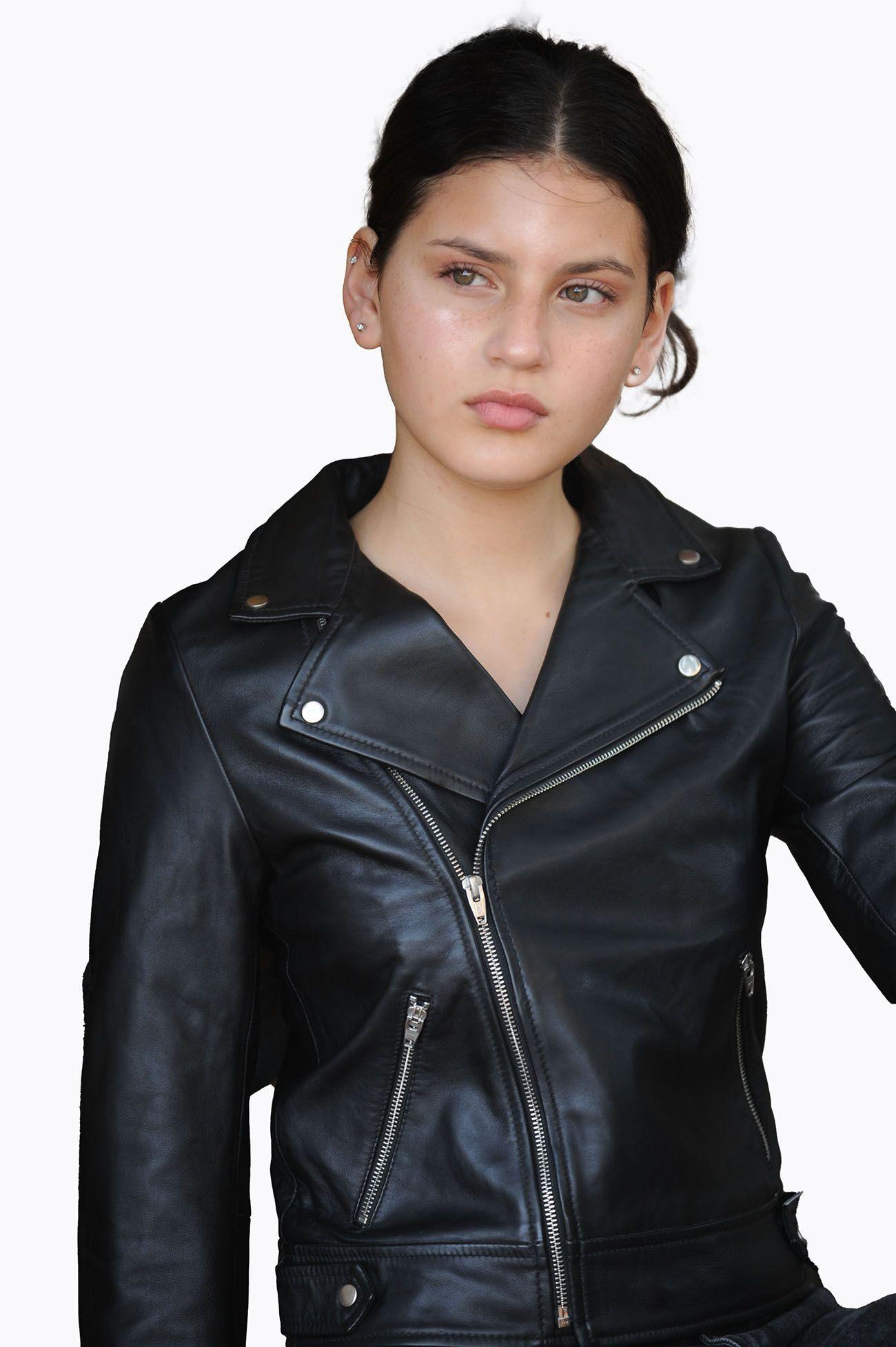 Chaqueta Biker detalles Metálicos -0
