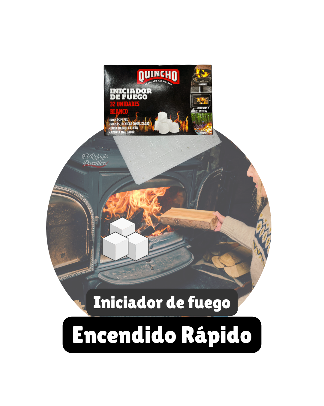 Iniciador De Fuego Para Parrilla Chimenea Caja Master White-1