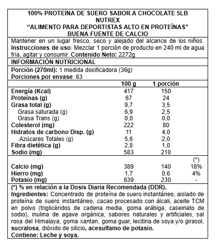 100% Whey  5 lbs Chocolate - Nutrex-1