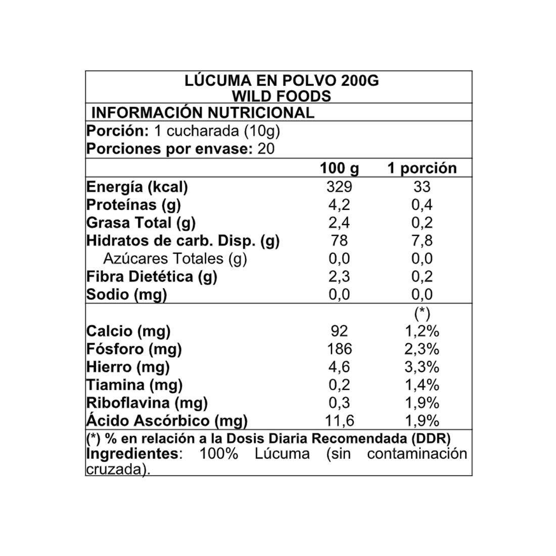 Lúcuma en polvo 200 gr - WildFoods -1
