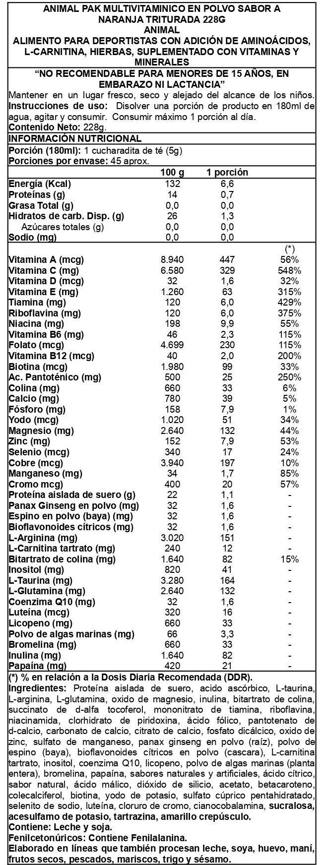 Animal Pak Powder 228g - Animal-1