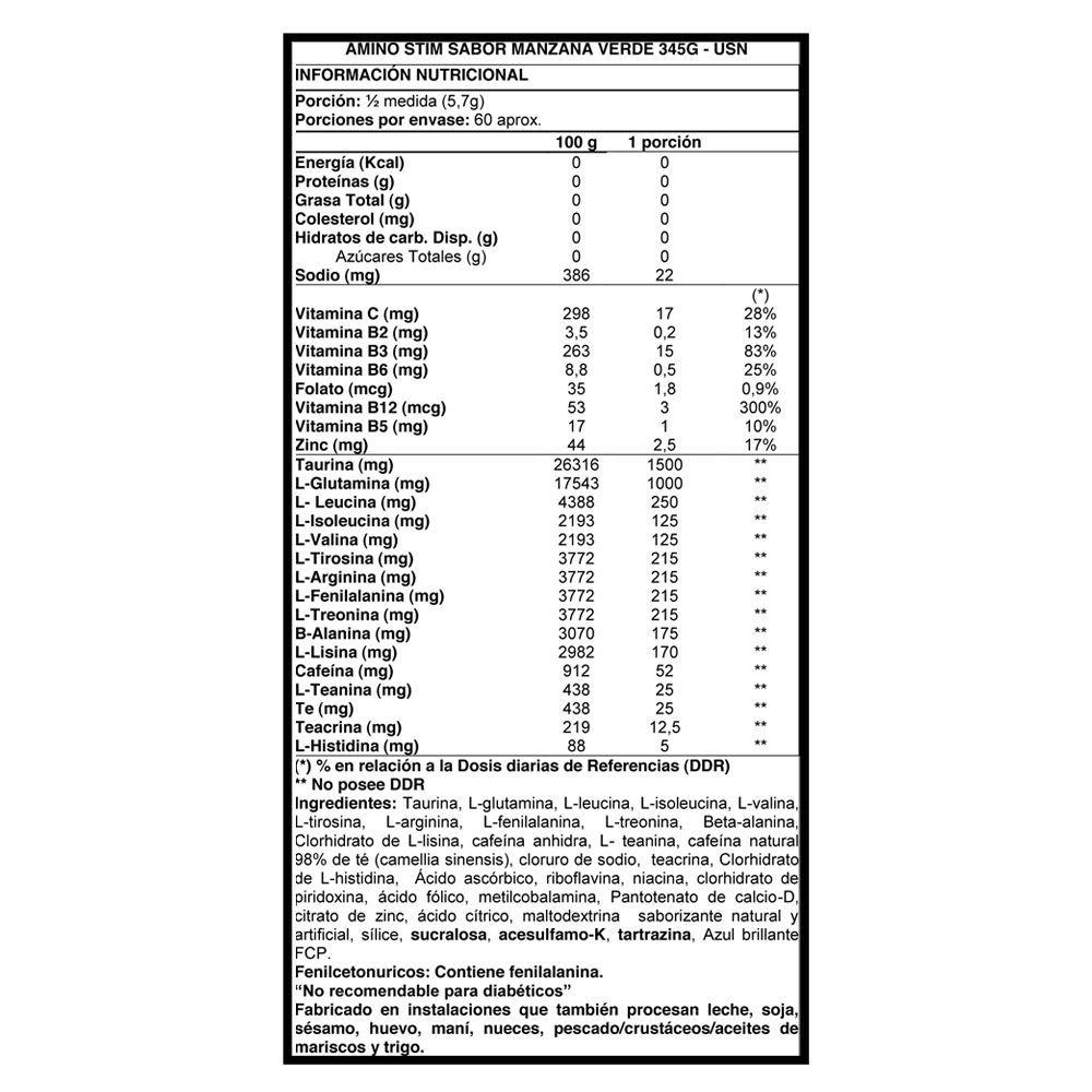 Amino Stim 30 svs - USN Green Apple-1