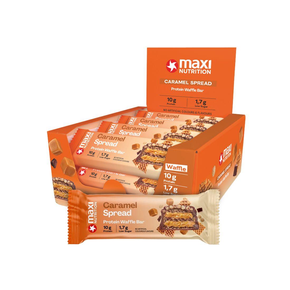 Caja Waffle Bar 12 Unid Caramel - Maxi Nutrition-0