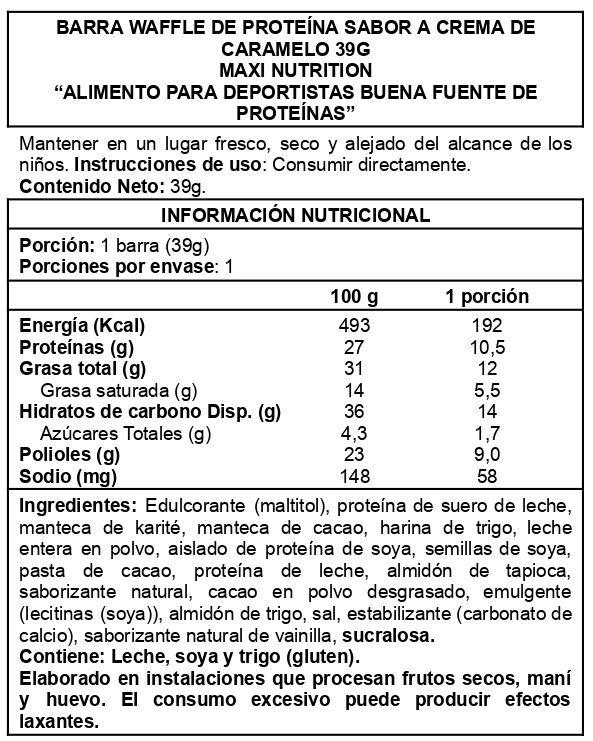 Caja Waffle Bar 12 Unid Caramel - Maxi Nutrition-1
