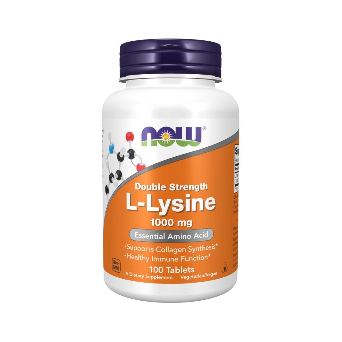 L-Lysine 1000 mg 100 Tabs - Now Foods Sin sabor-0