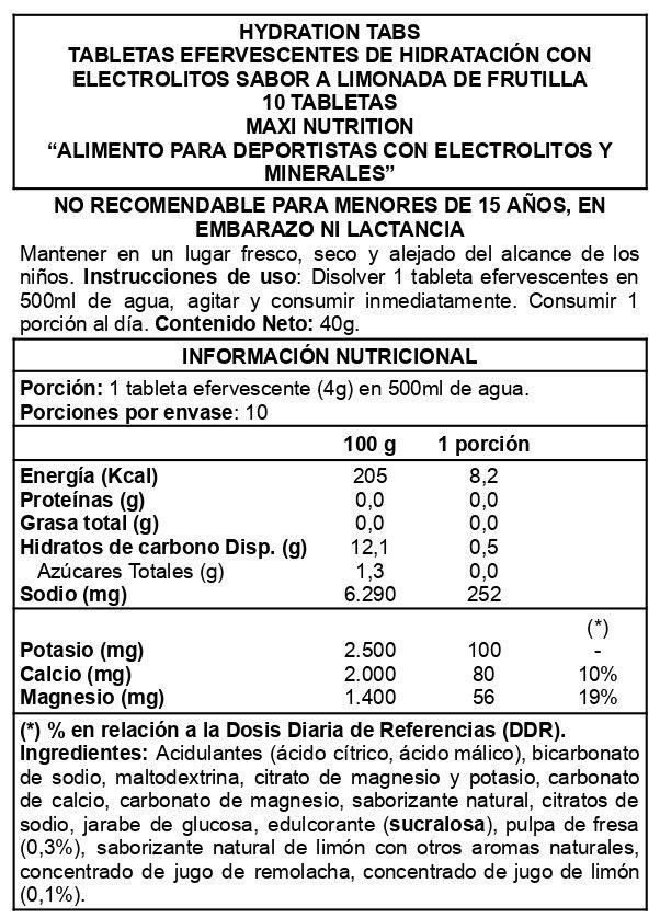Caja Hydration Tabs 6unid Strawberry - Maxi Nutrition-1