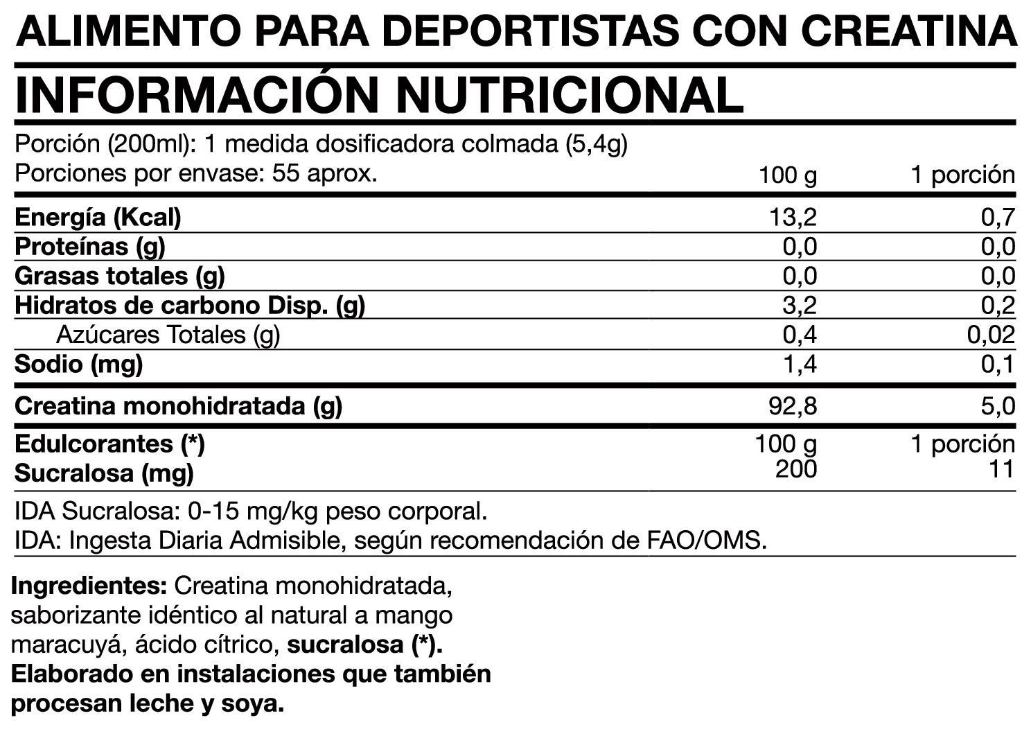 Tasty Creatine Monohydrate 300gr Mango Passion - Foodtech-1