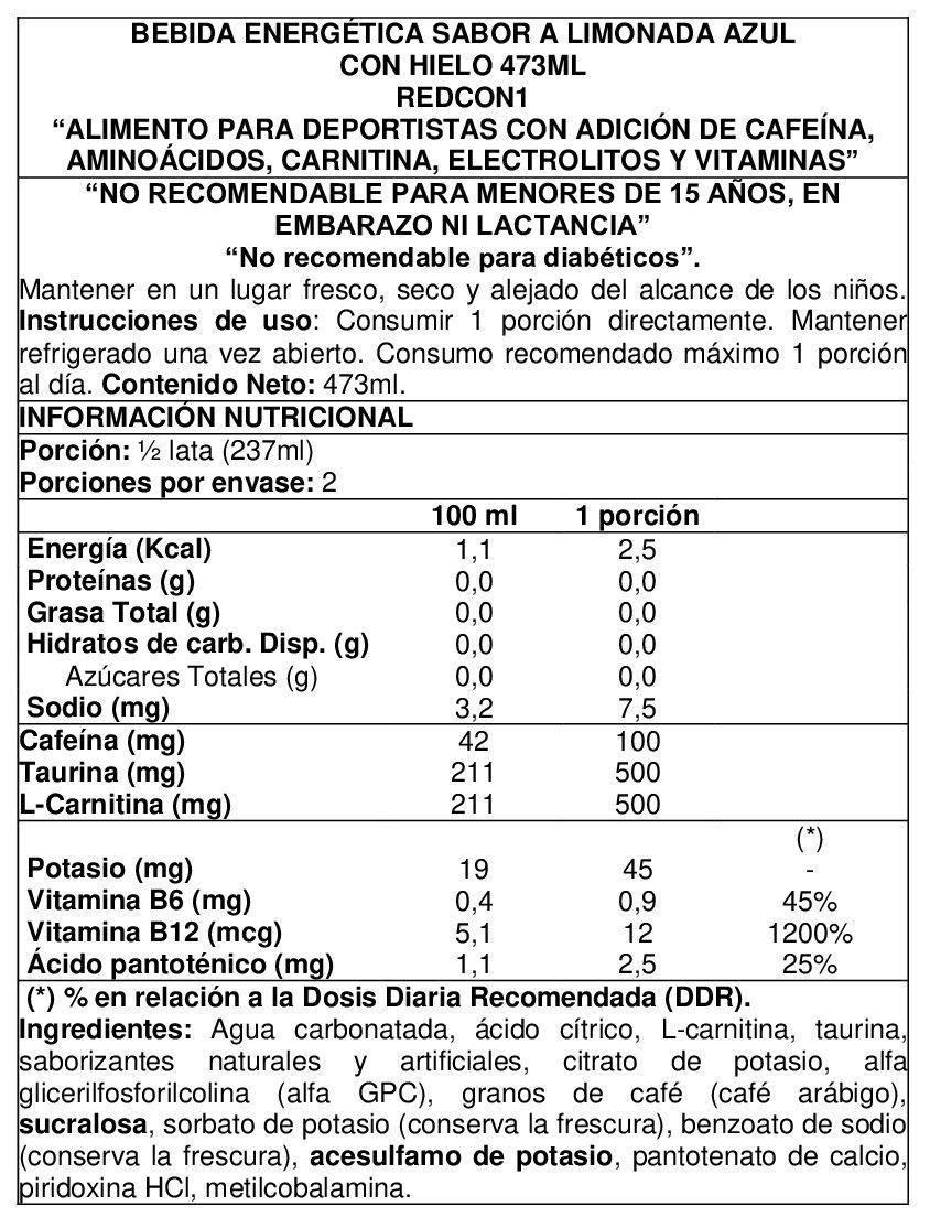 Caja High P. Energy 12 Unid Ice Blue Lemonade - Redcon1-1