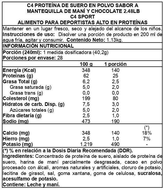 C4 Whey Protein 28 ser Reese´s Peanut Butter - Cellucor-1